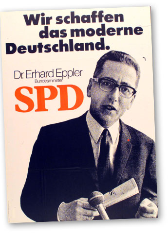 Erinnerung an frühere Zeiten altes SPD Wahlplakat.