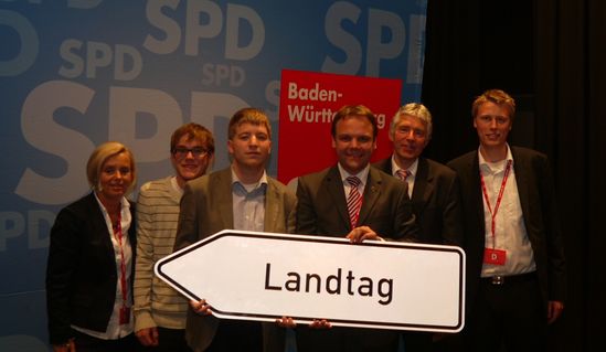 Cornelia Bär-Stoll, Ingo Rust, Heribert Blättgen und Juso-Delegation